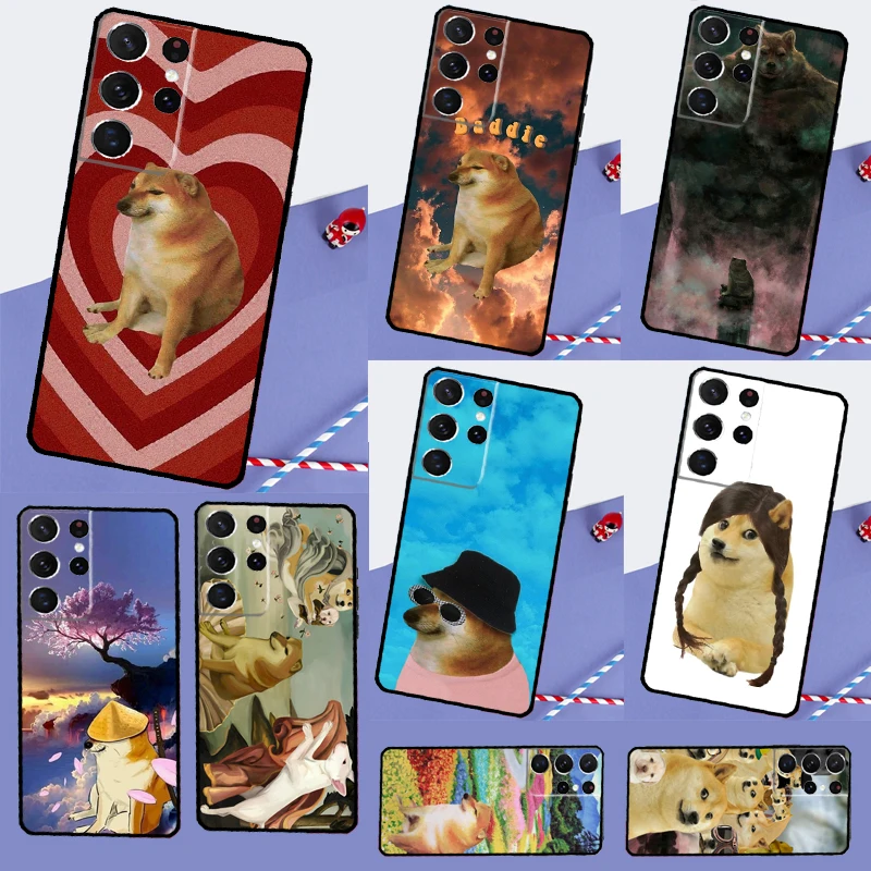 Doge Dog Cheems meme Phone Case For Samsung Galaxy S23 S20 FE S8 S9 S10 S21 Plus Note 10 Note 20 S22 Ultra Cover