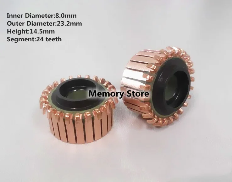 10/50/100Pcs 23*8*14.5mm 24P Teeth Copper Hook Type Electrical Motor Commutator Car motor，CP2408