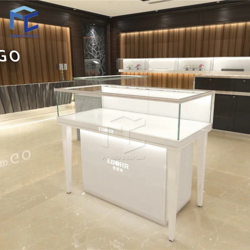 2025customized.Modern Jewellery Display Counter Design Luxury Glass Used Jewelry Display Showcase