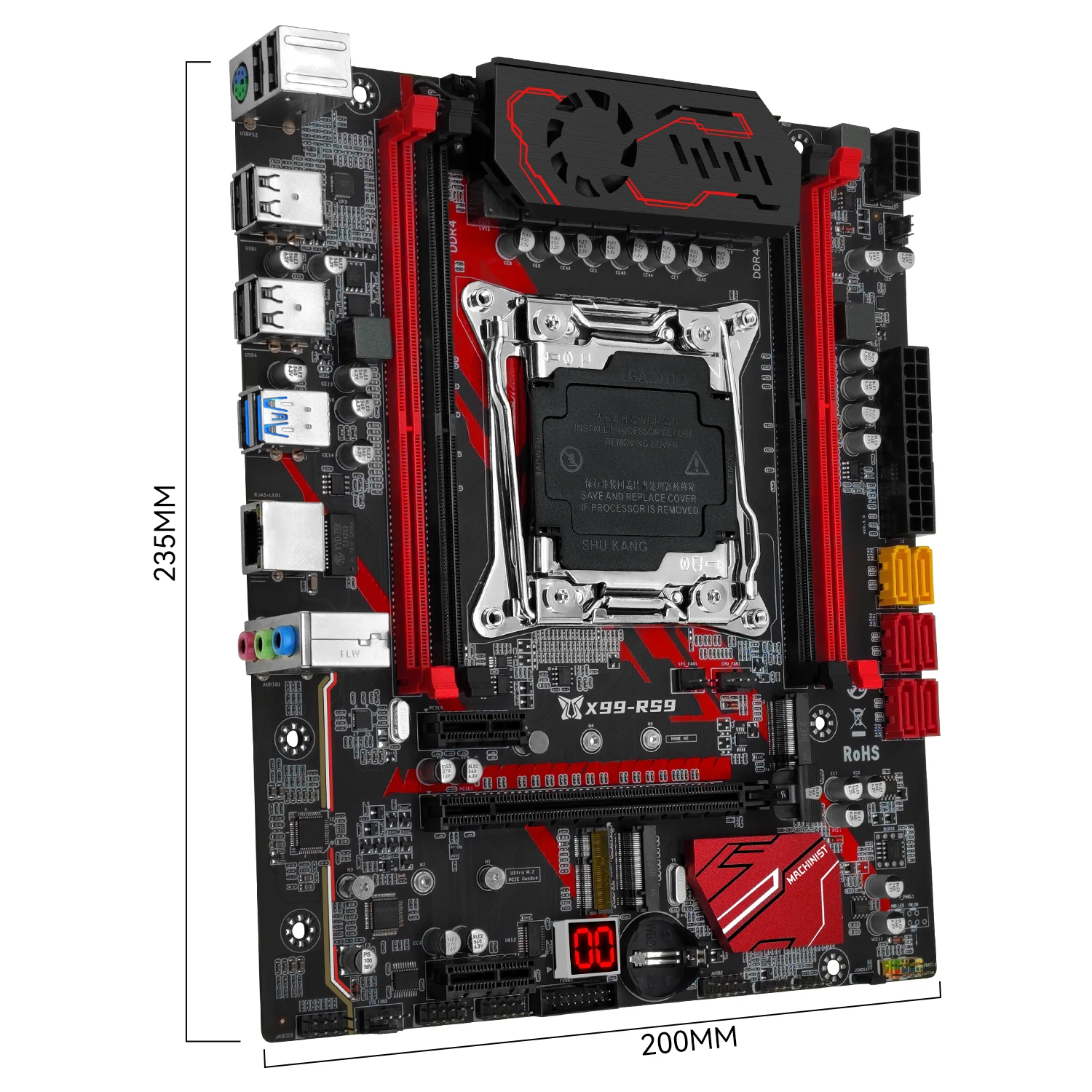 Imagem -04 - Combo de Placa-mãe Rs9 Lga 20113 Kit Xeon Cpu e5 2680 v4 2x16gb Ram Ecc Nvme Sata M.2 Usb 3.0 Quatro Canais Machinist-x99