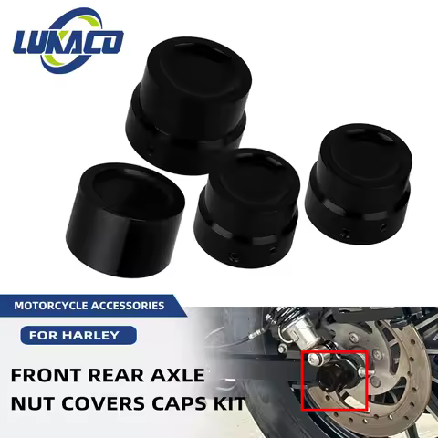 Motorcycle Front Rear Axle Nut Covers Caps Kit For Harley Sportster 883 1200 Touring Dyna Road King Softail Fat Bob Breakout