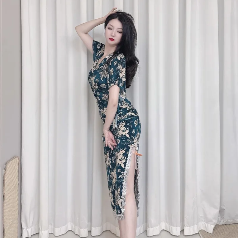 맞춤형 밸리 댄스 의상 훈련 옷 뷰티 바 스팽글 프린트 로브 유행하지 않은 민속 지팡이 오리엔탈 댄스웨어 3pcs