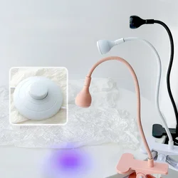 5W UVLED 램프 네일 건조기 유리 아크릴 젤 폴란드어 경화 접착제 조정 가능한 헤드 풋 페달 스위치가있는 빠른 네일 건조 램프