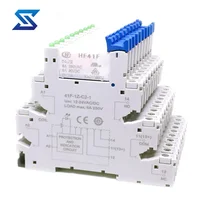 10 Uds 41F-1Z-C2-1 HF41F 5-ZS 12-ZS 24-ZS 5V 12V 24V 230V 6A 1CO relé delgado/SSR montaje en casquillo de tornillo con relé de oblea LED