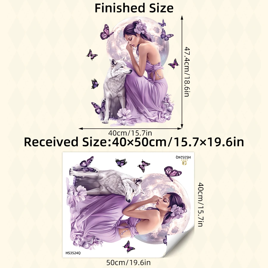 Stickers Muraux Fille – Papillon, Loup, Lune Et Fée Des Fleurs – Décoration Chambre Enfant Bébé Fille