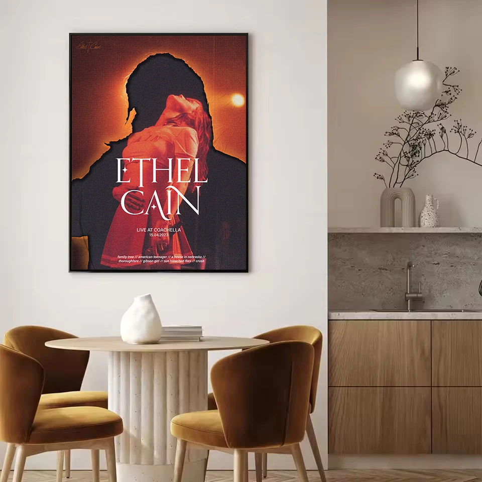 Vintage المغني E-Ethel Cain كلمات الموسيقى ألبوم جديد الظلام القوطية الجمالية المشارك حائط لوح رسم صور ديكور غرفة نوم المنزل #4