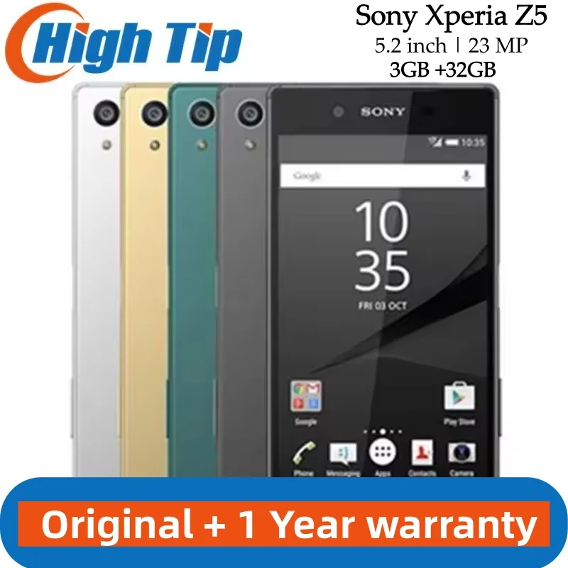 Разблокированный оригинальный Sony Xperia Z5 E6653 5,2 дюйма камера 23 МП ОЗУ 3 Гб ПЗУ 32 Гб GSM WCDMA 4G LTE Android Восьмиядерный телефон