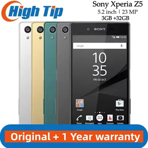 Unlocked Original Sony Xperia Z5 E6653 5.2 Inch 23MP Camera RAM 3GB ROM 32GB GSM WCDMA 4G LTE Android Octa Core Mobile phone