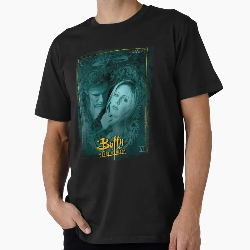 Buffy Inspired Graphic T-Shirt, 0811 Vintage Vampire Slayer Print Tee, Retro Horror Series Short Sleeve Casual Shirt US Size Top