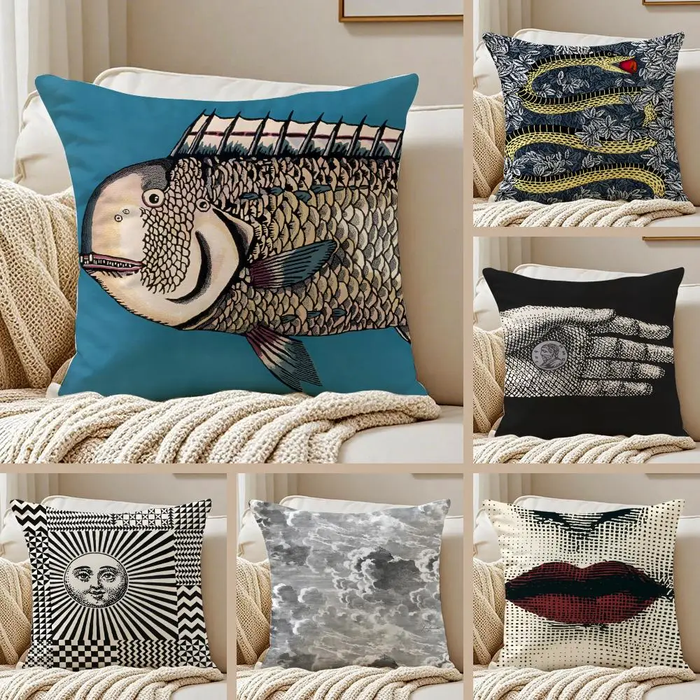 EnglandAbstract Art Figure Cushion Cover Silky Short Plush Double-Sided Printed Pillow Case for Sofa All Seasons Home Decor Gift