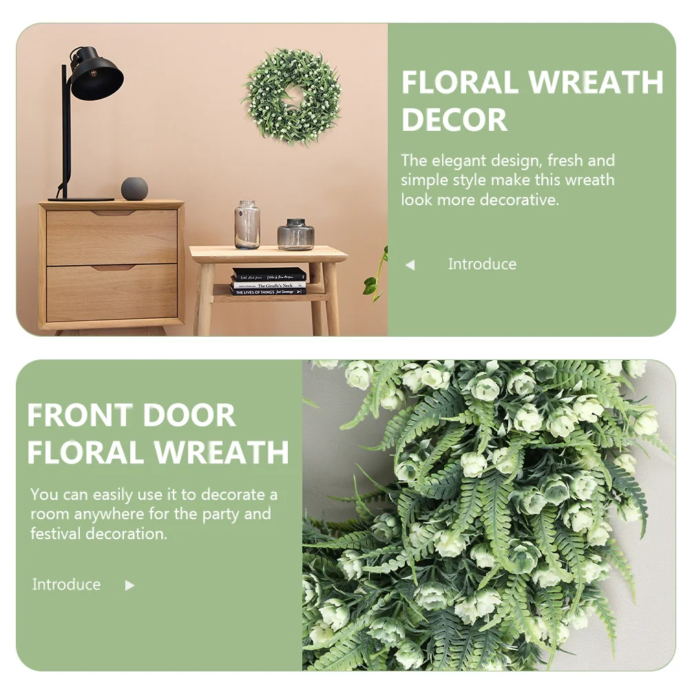 

Simulation Flower Wreath 12 Inch Round Artificial Floral Wreath for Door Hanging Decor Home Party Festival Spring Decoration