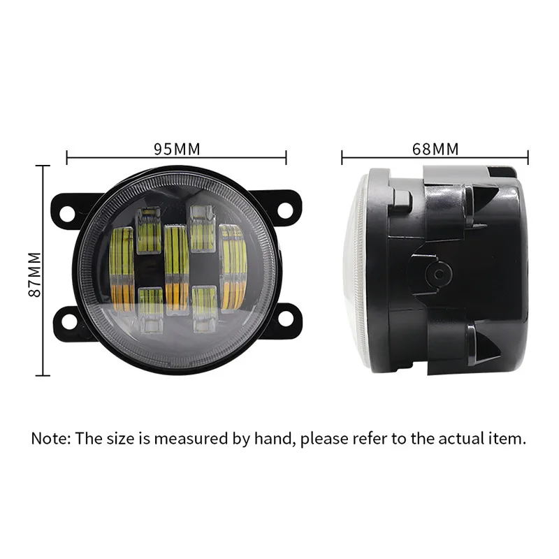 LADA 3.5 Inch LED Fog Light 7-Bead Lens DRL Auto Front Lamp Yellow White Super Bright Car Daytime Running Light Retrofit 12v