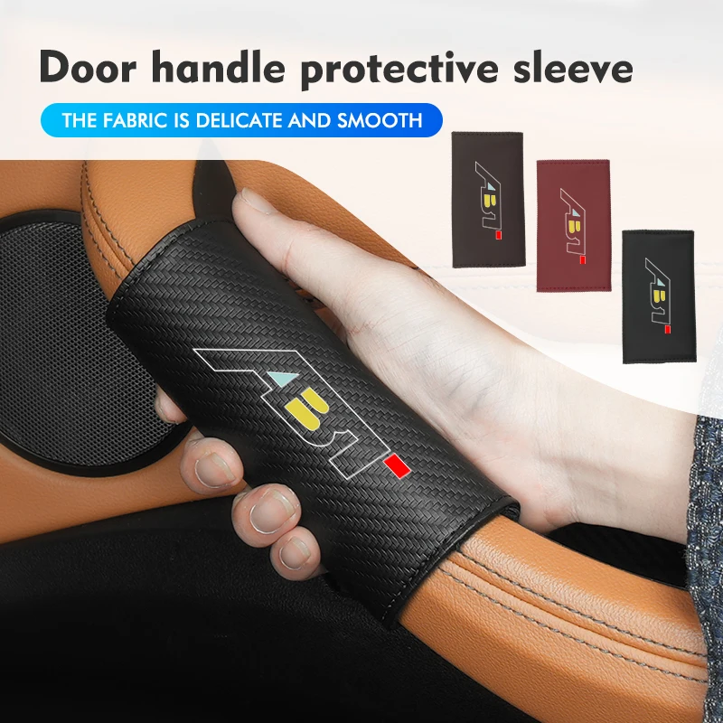 Car Door Inner Handle Protector Armrest Handle Decor Cover For Audi ABT Q5 Q7 Q3 A3 A4 A6 A5 A1 S1 S3 S4 RS5 RS6 A7 A8 Q2