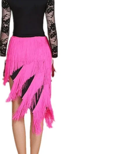 2024 New Latin Dance Tassel Skirt Stage Performance Square Dance Skirt Women Ballroom Dance Skirt