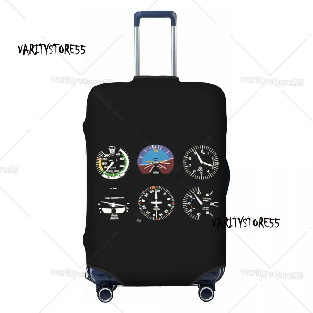 Custom Cockpit Six Dials Flight Simulator Pilot Luggage Cover  Airplane Travel Suitcase Protective Covers Suit For 18-32 inch