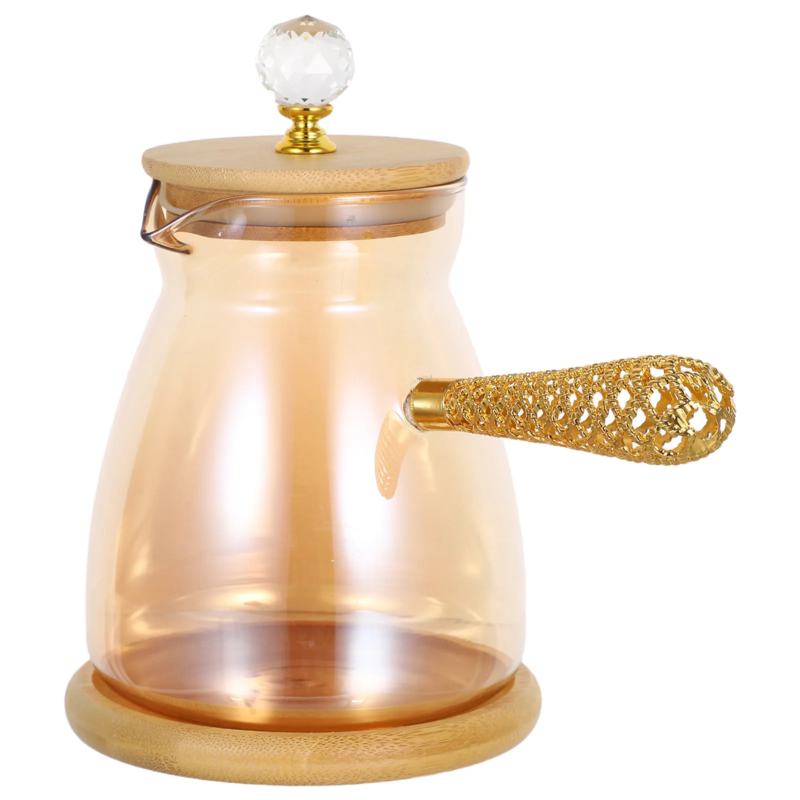 Turkish Coffee Pot Glass Small Milk Warmer Briki Stove Side Handle Manual Brewing Arabic Greek Coffee Maker 750Ml view 4