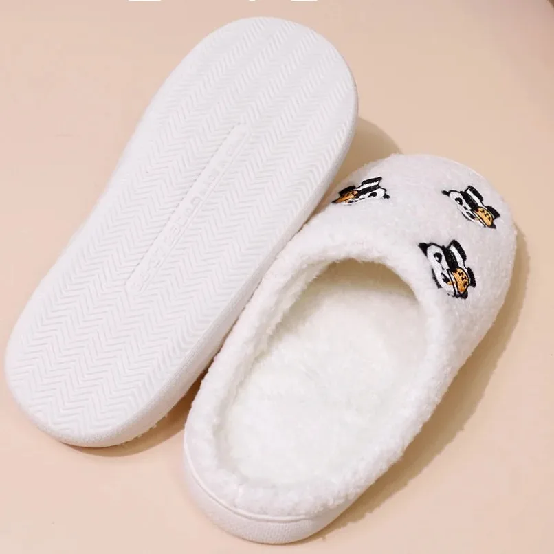 Winter Warm Slipper Women Panda Cute Kawai Fluffy Fur Plush Indoor Female Furry Home House Fuzzy Shoe Flat Flip Flop Ladies Men