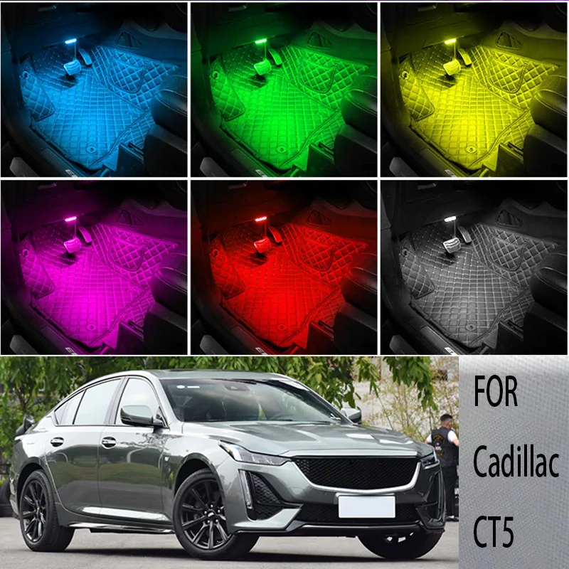 

FOR Cadillac-ct5 LED Car Interior Ambient Foot Light Atmosphere Decorative Lamps Party decoration lights Neon strips