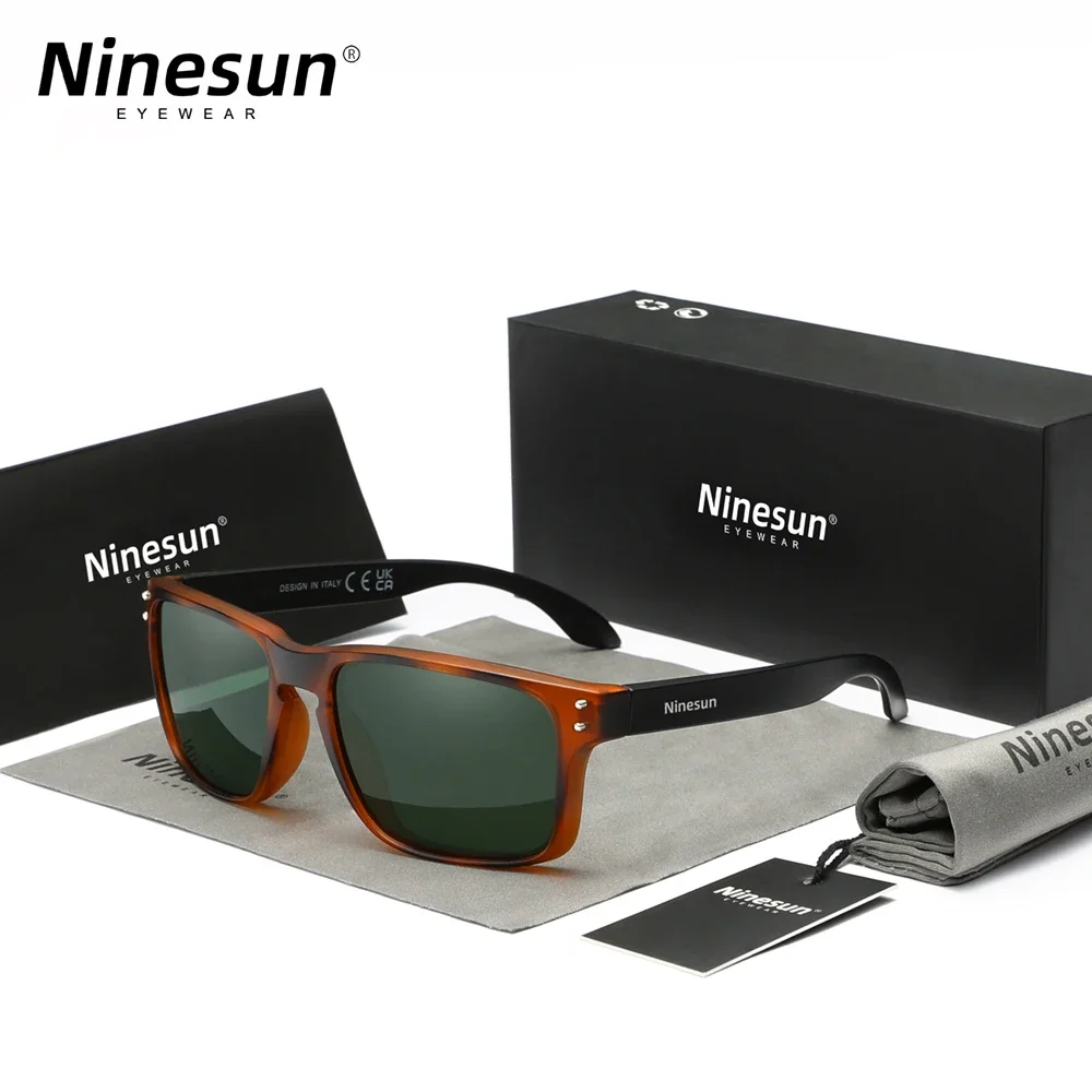 

Ninesun Trend Sunglasses Rectangle Fashion TR90 Polarized Men Leisure Glasses Carbon Fiber Pattern Fishing Driving Glasses
