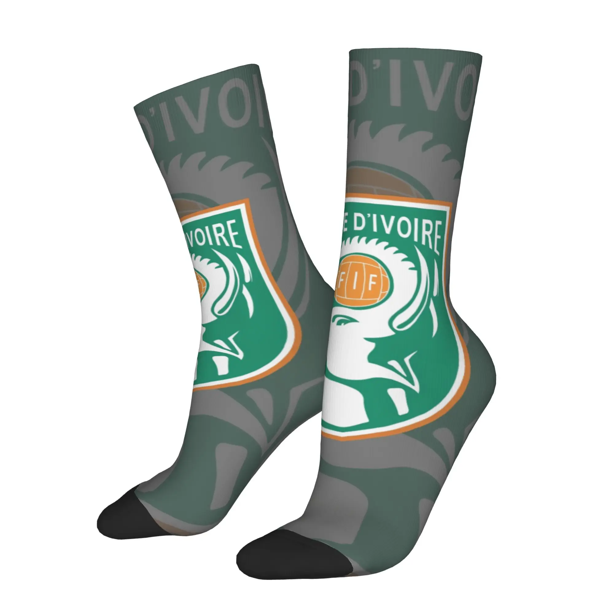 Hip Hop Vintage Cote d'Ivoire Crazy Men's compression Socks Unisex  Harajuku Seamless Printed Funny Sock Match Day Essentials