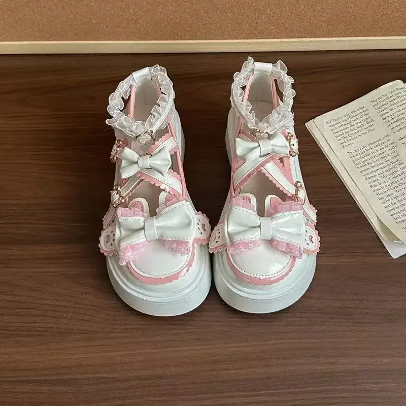 

Japanese Style Sweet Bow Mary Jane Small Leather Shoes Women Fleece Thick Sole Height-increasing JK Single Shoes Lolita 2026 New