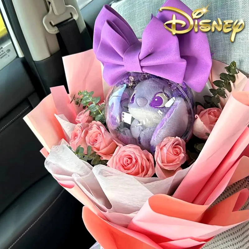 

Kawaii Disney Anime Stitch Plush Flower Bouquet Cute Doll Birthday Gift Box Girl Valentine'S Day Creative Surprise Friend Gift