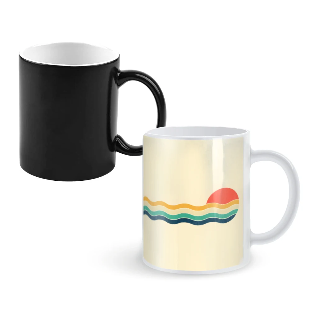 

Wave MinimalistCoffee Mugs And Mug Creative Color Change Tea Cup Ceramic Milk Cups Novelty Gifts