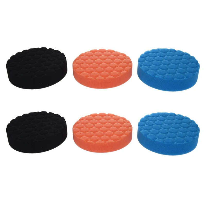 

6X Hex-Logic Buff Buffering Polishing Pad Kit For Auto Car Polisher 5 Inch