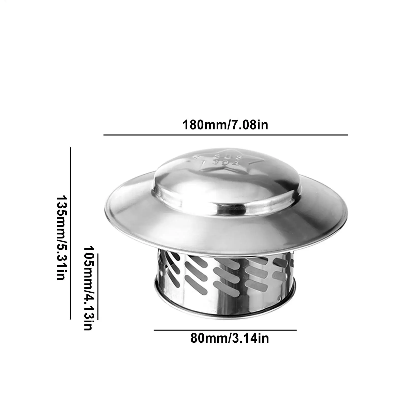 80/100/160/200mm 304 Stainless Steel Rainproof Cap Chimney Windproof Rainproof Cover Fine Grid Structure Protection Tool