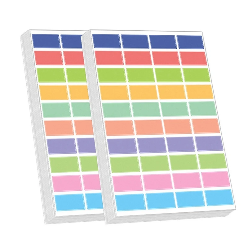 50 Sheets Children's Paper Name Stickers For Pen Labelling Multi-Coloured 15 X 30 Mm Permanent And Self-Adhesive