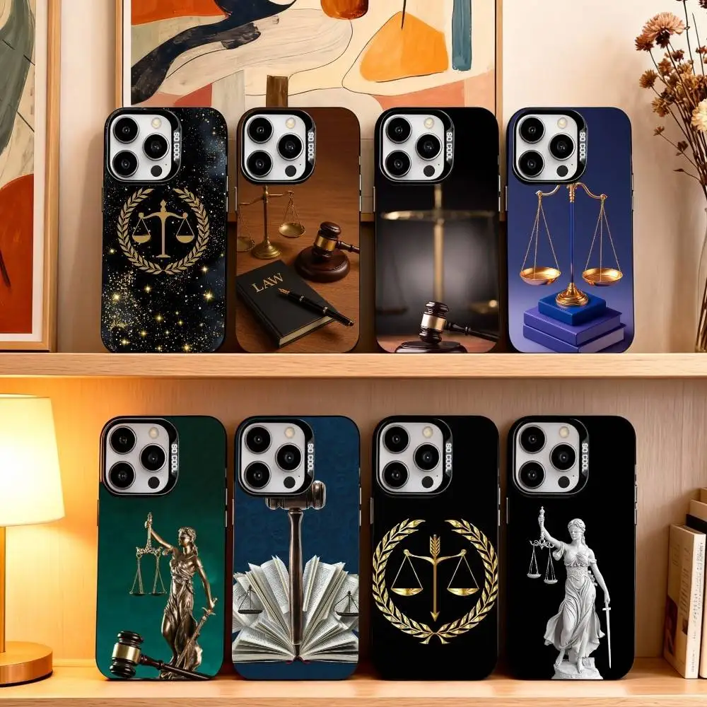

Law Lawyer Judge Justice Phone Case For iPhone17,16,15,14,13,12,11 Plus,Pro Max Black Candy silver phone case