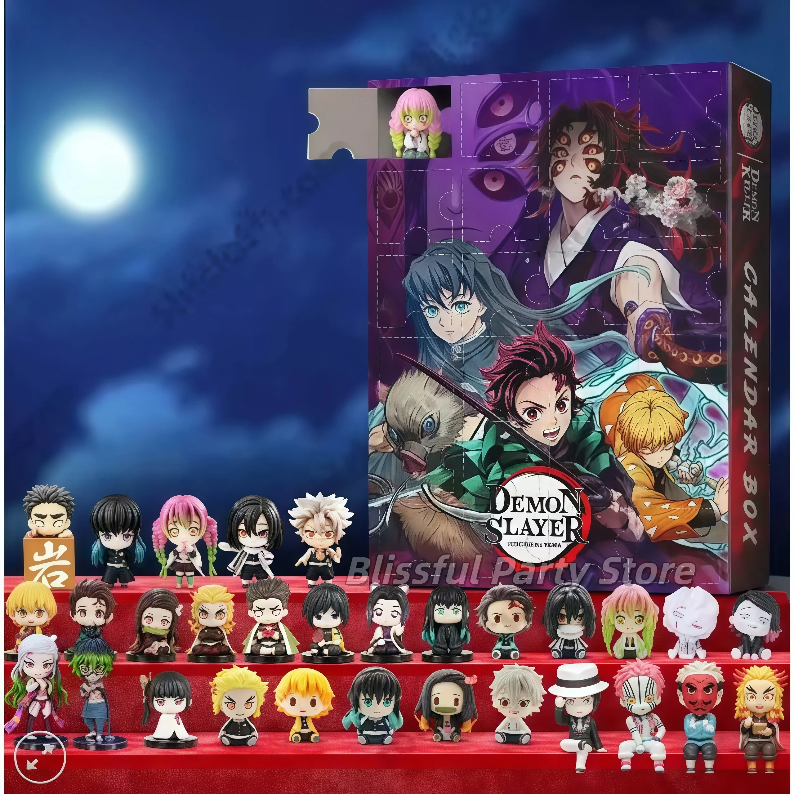 2026 Demon Slayers Adventskalender Weihnachten Countdown-Kalender 2 DAnime Figur 24 Tage Überraschungsbox Peripherie Kinderspielzeug Geschenk