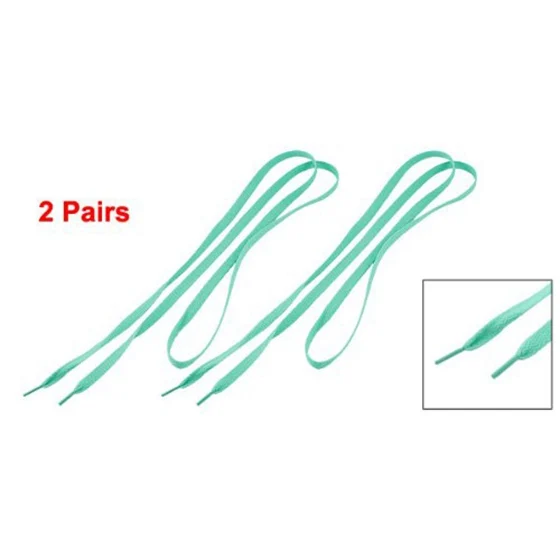 2 Pairs Unisex Teal Green Textured Sports Sneaker Shoelaces Shoe Strings