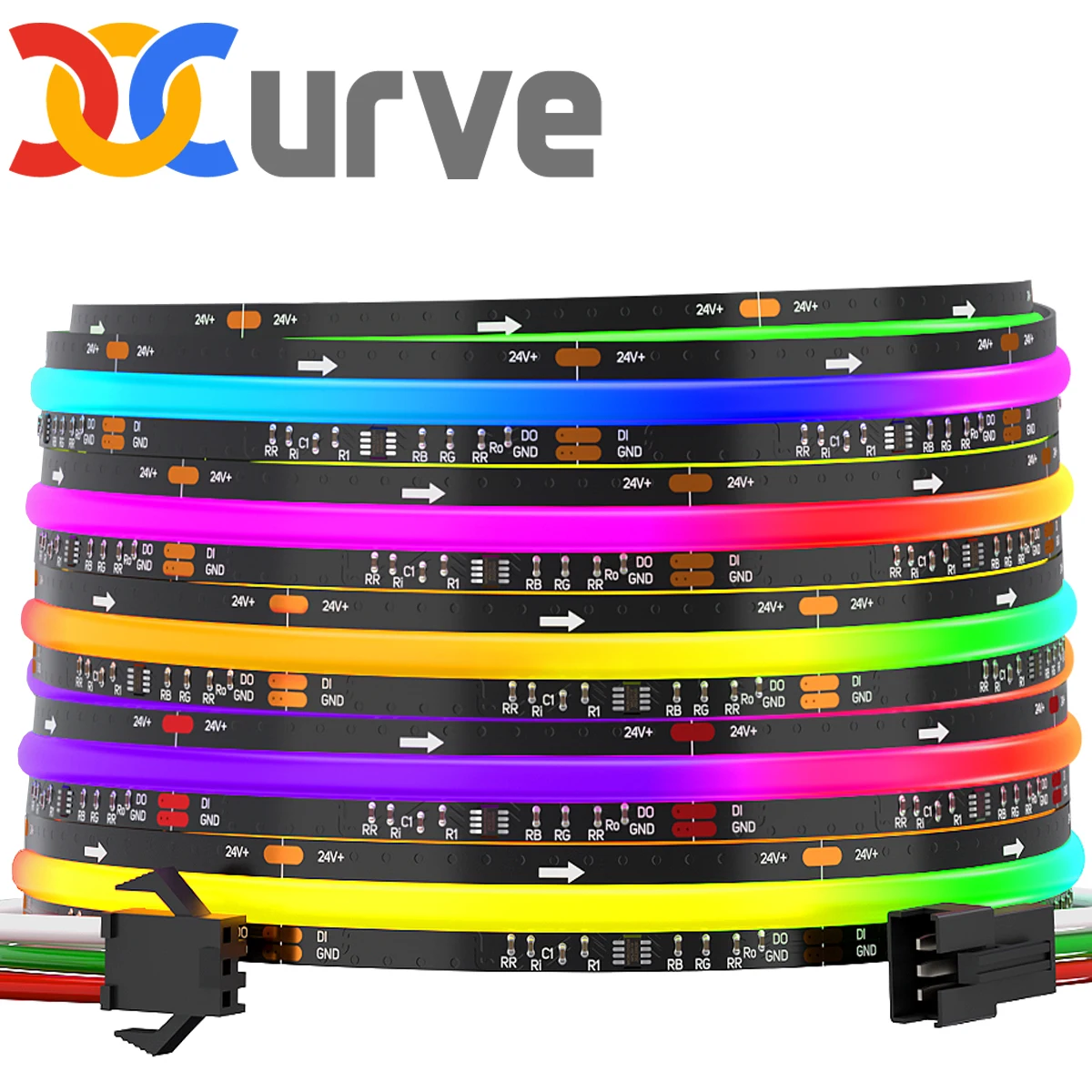 WS2811 Addressable 630 720 LEDs Dream Color FCOB RGB IC LED Light Strip ...