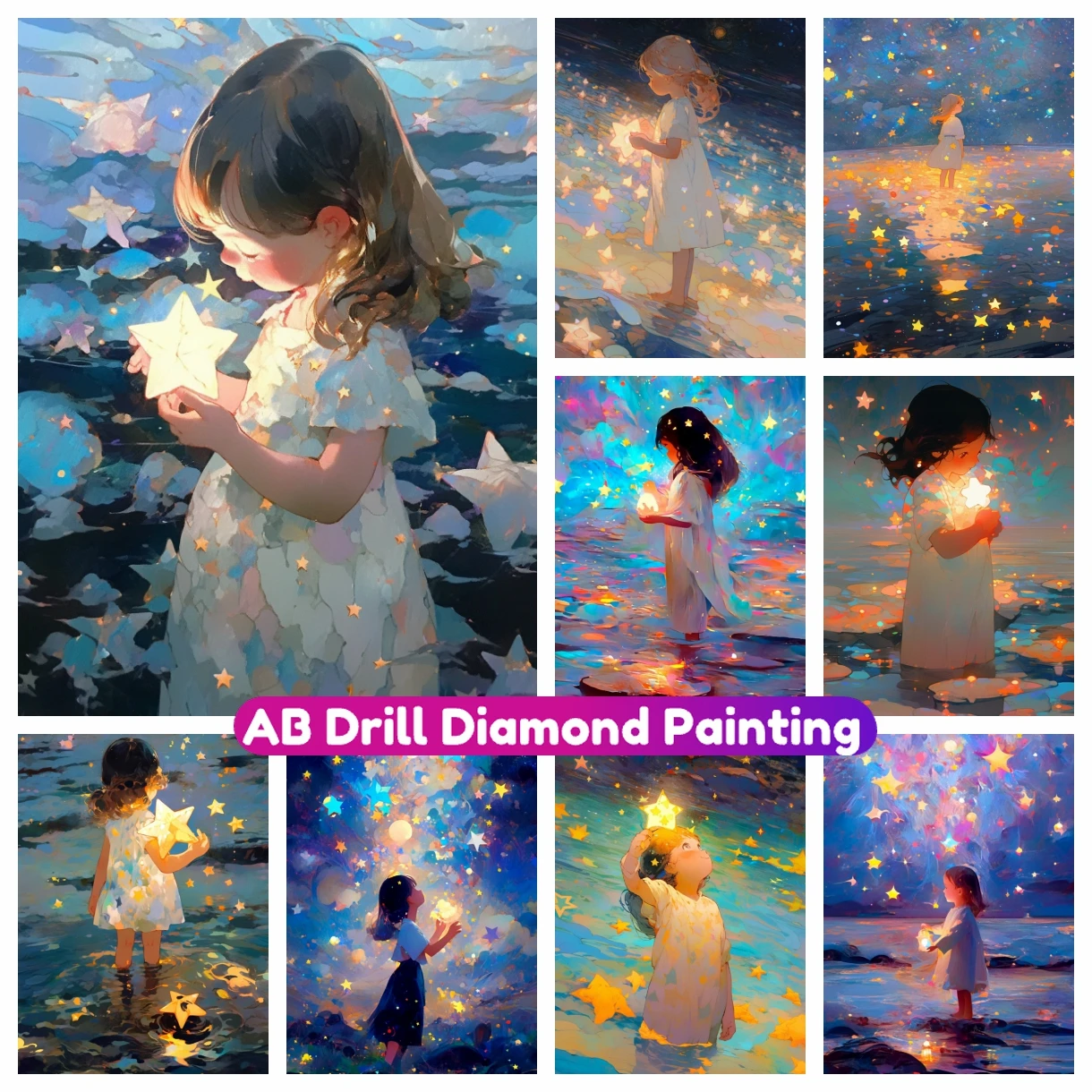 

Star Girl 5D AB Diamond Painting New Arrivals Novelty 2023 Drill Cross Stitch Set Full Canvas Mosaic Embroidery Home Decor Kid