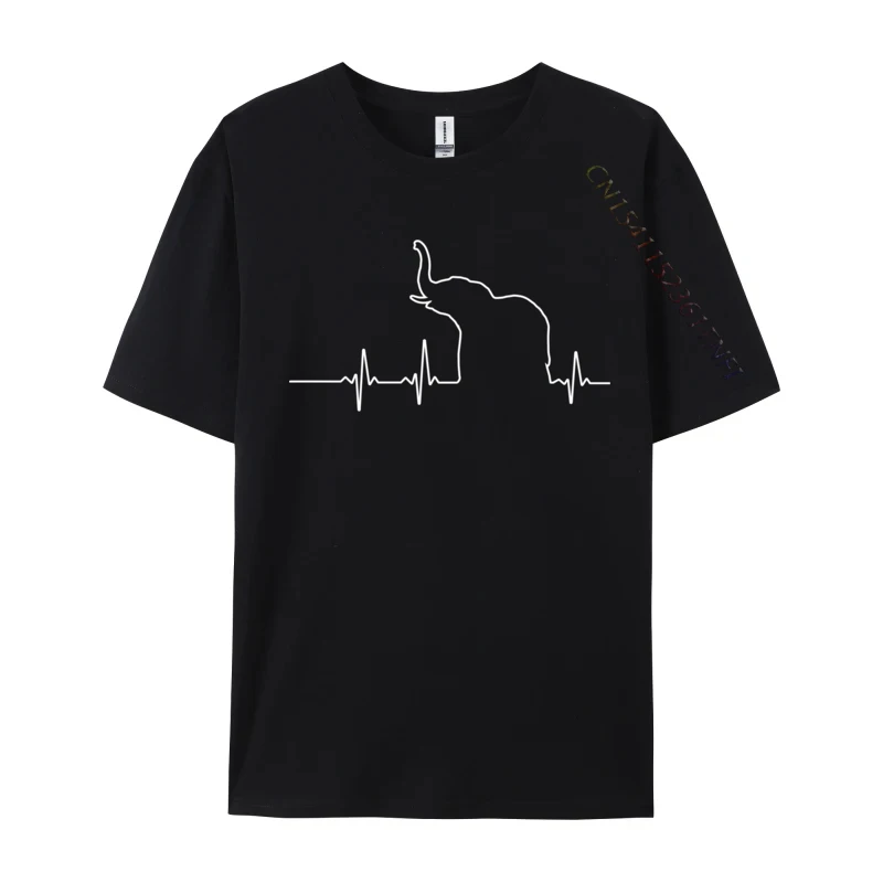 

Elephant Heartbeat Design For Wild Animal Elephant Lovers Prevalent Men Tshirts Camisa Geek Tees Personalized Tees Top Quality