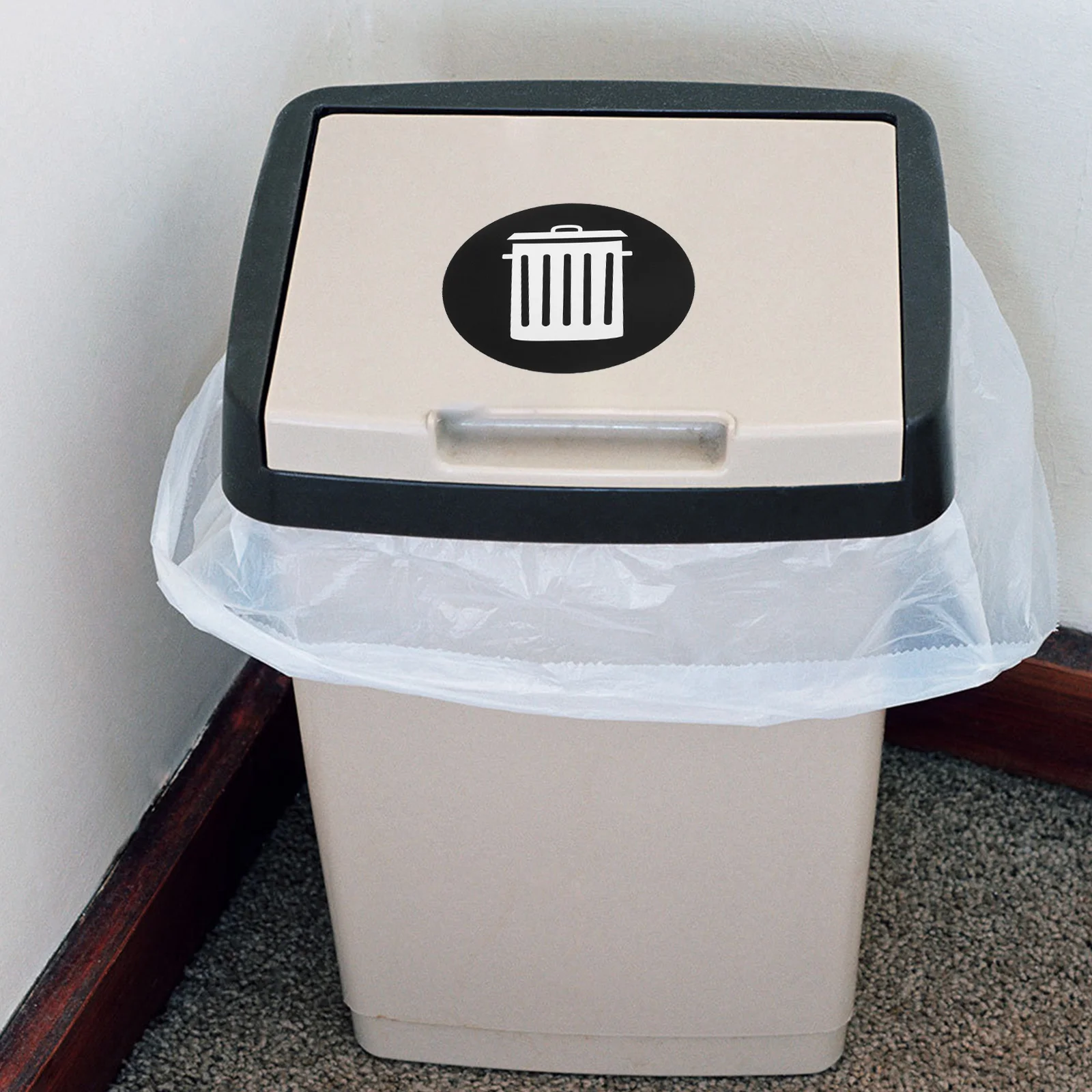 

12pcs Trash Can Stickers Waste Bin Signs Container Decals Recycling Labels Adhesive Garbage Classification Office Use