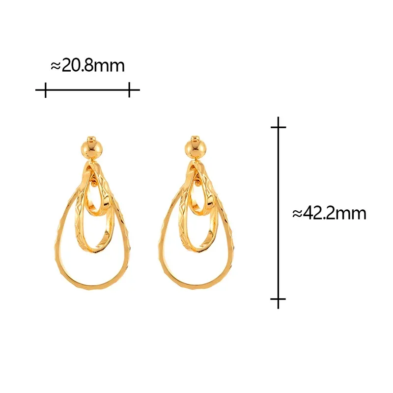 

Real 925 Sterling Silver 18K Gold Irregular Hollow Water Drop Stud Earrings for Women Fine Jewelry Vintage Accessories