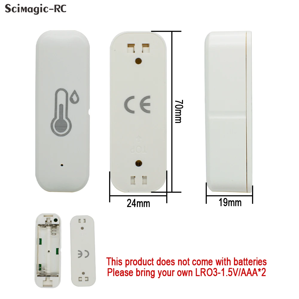 1-10 штук / упаковка Tuya Smart WiFi Температура, датчик влажности Внутренний термометр Мониторинг гигрометра работает с Alexa Google Home