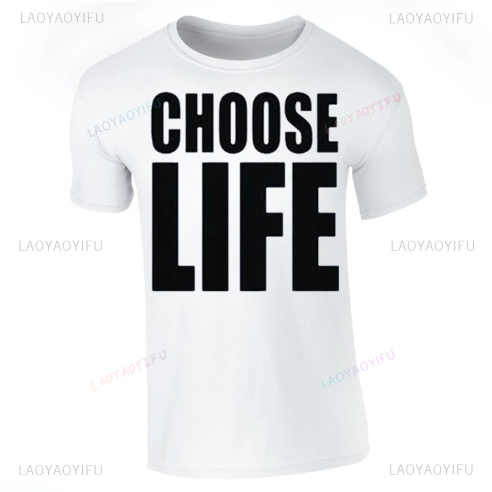 Choose Life Wham Retro 80s 80's Simple Letters T Shirt Woman Man Summer Music Festival High Quality Cotton Printed T-shirt