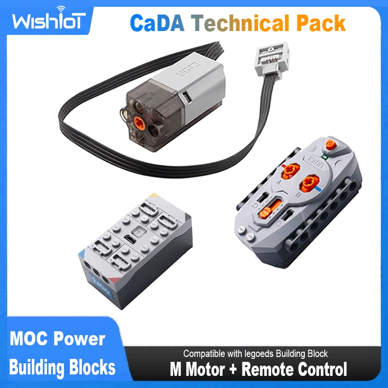 CaDA Technical Motor Parts Upgrade M Motor Remote Controller MOC Power Functions Mechanical Compatible with Legoeds