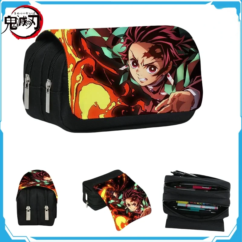 

Demon Slayer Pencil Case Pencil Storage Bag Student Stationery Box Child Paintbrush Storage Pack Anime Peripherals Holiday Gifts
