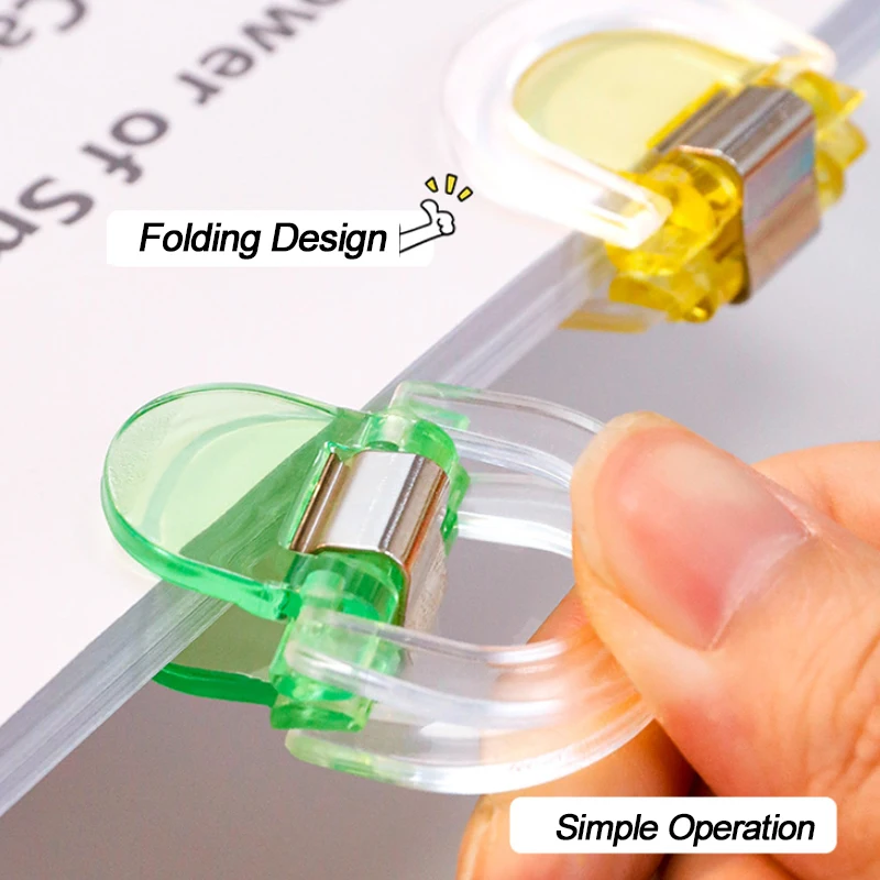 8 قطع مشبك ورق، مشبك تقصير الساق غير مرئي متعدد الأغراض، مشابك ربط بلون الحلوى، مشابك مجلد الدراسة المكتبية لحامل الصفحات