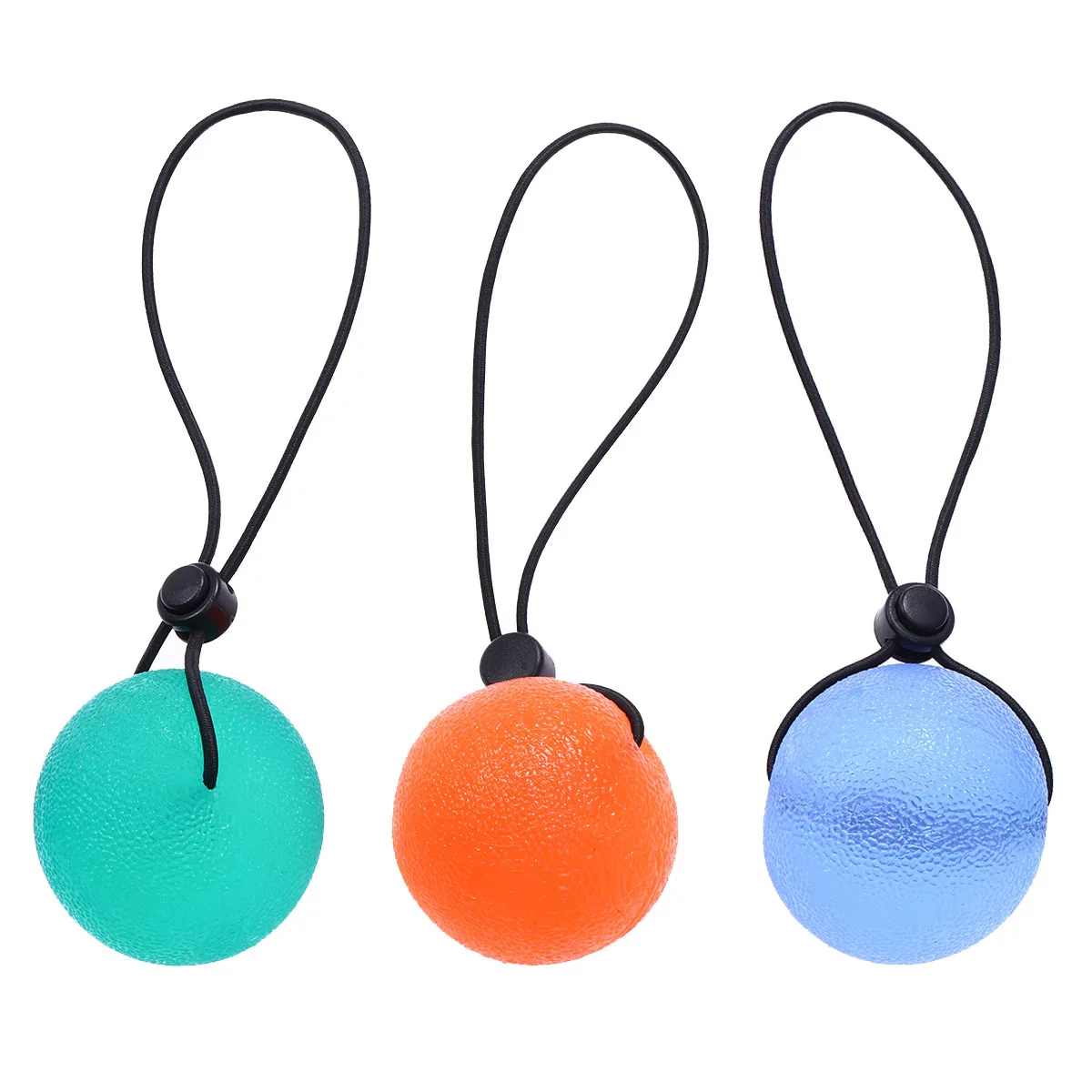 3 قطعة قبضة تعزيز الكرات Tpr المواد البيئية الإجهاد الإغاثة اليد العلاج ممارسة ضغط البيض مع سلسلة لجميع الأعمار #4