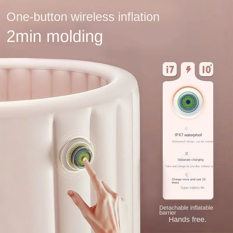 Automatic Inflatable Folding Bath Tub Oxford Cloth+PVC Material Bath Tub Insulated Bath Tub