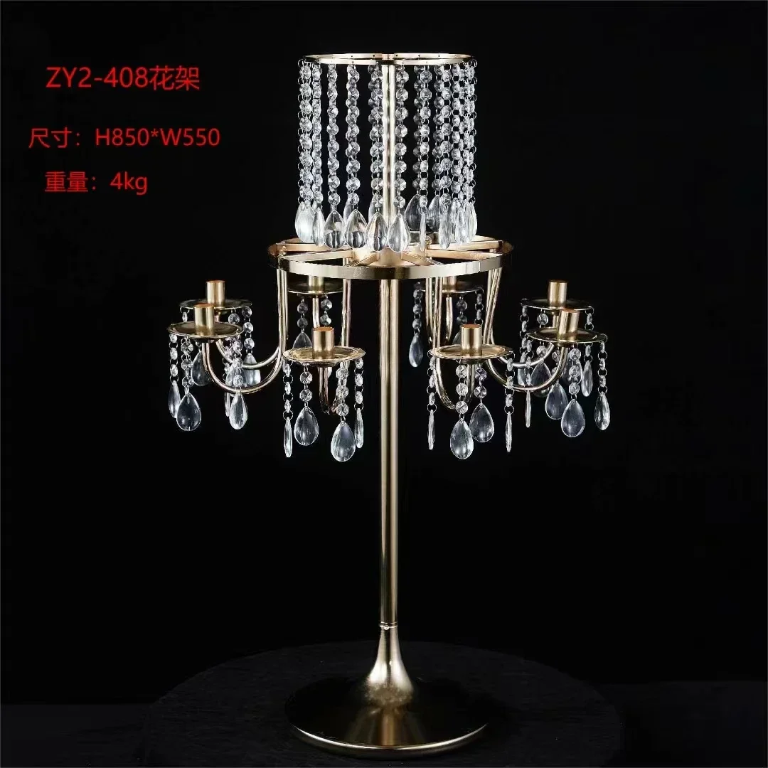 

The main table decoration wedding hall table flowers are European vase props crystal popsicle table flower utensils