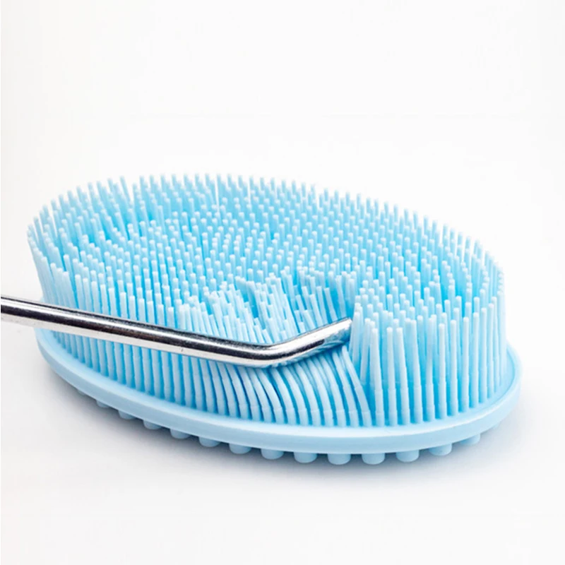 Siliconen Scrubber Massage Borstel Dubbelzijdig Badborstel Haar Waskam Exfoliërende Loofah Borstel Handheld Baby Bad Tool