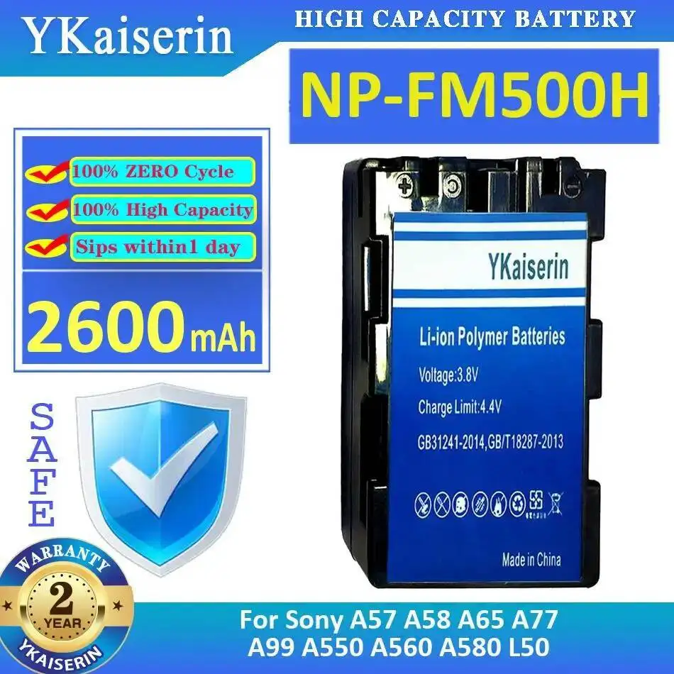 

Для Sony A57 A58 A65 A77 A99 A550 A560 A580 L50 NP-FM500H 2600 мАч аккумулятор для камеры экологически чистый