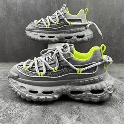 2026 Hot selling men's shoes fashionable sport leisure shoes trendy fashionable thick soled dad shoes height increasing sneakers