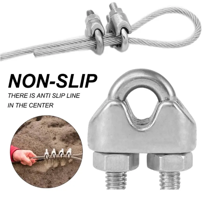 1-20 قطعة سلك مشابك كابلات M3 M5 للكابلات سلك حبل تزوير خيمة حبل الحرس درابزين الفولاذ المقاوم للصدأ U-الترباس السرج السحابات